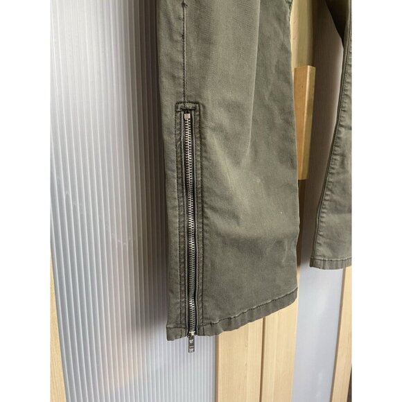 Gap Skinny Mini Khakis Pants Sz 14 Women’s Green Stretch Moto Biker Casual Jeans - Picture 2 of 5
